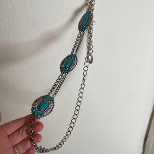 Boho Turquoise Metal Belt